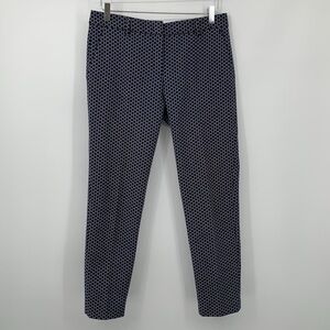 Peserico Sign flat front slim trousers pants navy blue textured diamond 44 8